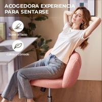 Silla de Escritorio Ergonómica Diseño Nube en Tejido Bouclé Altura Ajustable Ruedas Giratorias - details 29