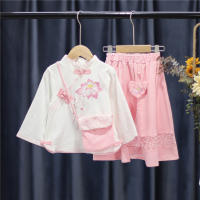 Hanfu, conjunto de otoño, vestido de princesa para bebé, disfraz antiguo chino para niñas, estilo Tang de la República de China, ropa para niños - details 4