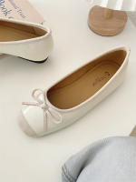 Nuevo francés suave estilo de hadas versátil cabeza cuadrada poco profunda boca arco plano zapatos de ballet solo zapatos - details 14