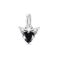 Colgante con cuentas de plata de ley 925, cuentas de mariposa y corazón negro, pulsera Original para fabricación de joyas, regalo del Día de San Valentín - details 0