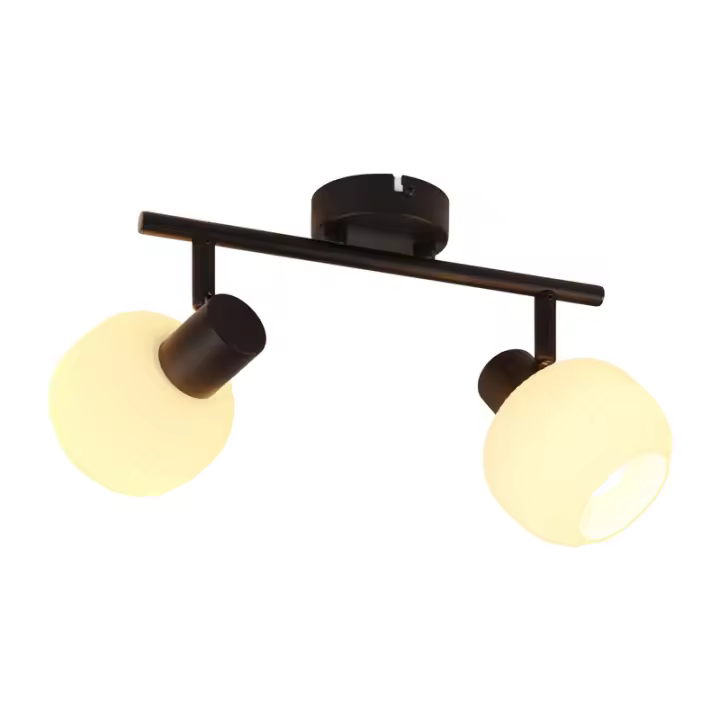 Foco de techo negro CBJKTX E14, lámpara de cristal vintage para interiores, foco puntual - 1