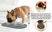 Dog Food Mat Pet Placemat Cat Bowl Pad Cats Drinking Feed Mats Easy to Clean Non-Slip Silicone Round Pet Feeding Water Supplies - details 3
