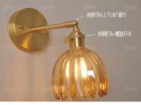 IWHD-Lámpara de pared de latón de estilo nórdico, luz creativa para espejo de baño, lectura de cabecera, candelabro de pared LED de cristal de cobre pequeño - details 16