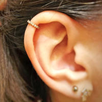 Piercing de aro de circonita transparente, 2 piezas, 0,8X6/8mm, pequeño, para tabique - details 2