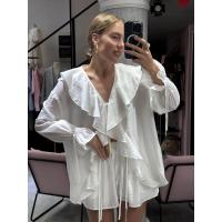 Conjunto casual de moda con volantes Design Sense, primavera verano, nuevo cárdigan con lazo, top y shorts, ropa de mujer - details 14
