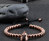 Casco Corona Pulsera Trenzada Mujer 5MM Oro y Plata Cuentas de Cobre Pulsera Ajustable Regalo de Cumpleaños para una Buena Amiga - details 3