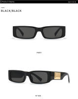 Toyear-gafas de sol rectangulares para hombre y mujer, lentes de sol de marca de lujo, montura pequeña, clásicas, estilo Punk, Vintage, cuadradas - details 6