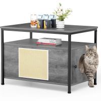 Caja de Arena de Gato de Madera Enchufe Occulto para Muebles Armario de Almacenamiento de Mascotas con Estante Baño Interior para Gatos - details 3