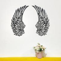 Pegatinas de pared de decoración de alas de Ángel esmeriladas, pegatinas colgantes de metal para el hogar europeo y americano, modelo artesanal - details 5