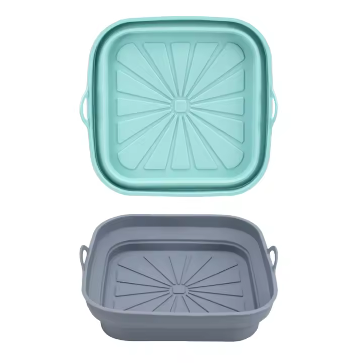 Accesorios de Silicona para Freidora de Aire y Microondas Utensilios de Cestas Cuadradas Reutilizables para Cocina y Comedor - 1