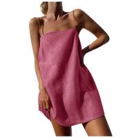 Moda Playa Corta para Verano 2024 Vestido Lineno Algodón Adelgazante con Correa Bella para Mujeres Y2K Vestido Casual de Holiday - details 5