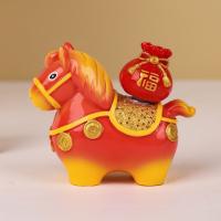 Adornos de caballo del zodiaco Kawaii, estatua de caballo de dibujos animados de resina giratoria hecha a mano, mascota del caballo, año del caballo - details 5