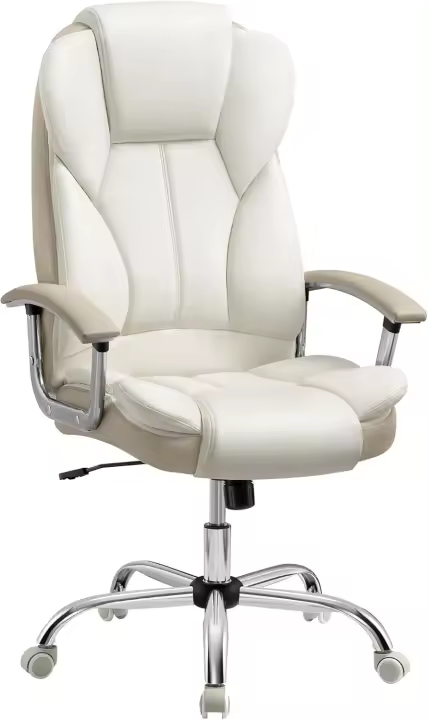 Silla de Oficina, Silla de Escritorio, Silla de Juego con Reposabrazos, Silla de Ordenador, Silla Ejecutiva, Altura Ajustable, para Estudio, Negro Tinta OBG57B - 1
