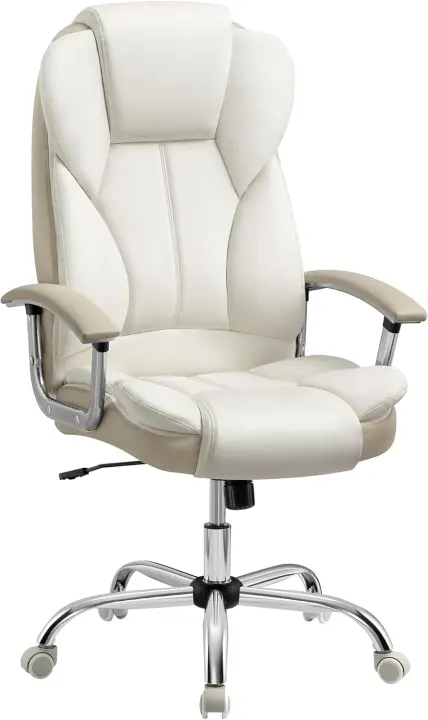 Silla de Oficina, Silla de Escritorio, Silla de Juego con Reposabrazos, Silla de Ordenador, Silla Ejecutiva, Altura Ajustable, para Estudio, Negro Tinta OBG57B - 1