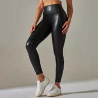 Leggings de PU para mujer, pantalones de cintura alta, elásticos - details 4