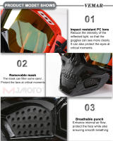 Gafas de Casco de Motocicleta VEMAR Máscara Facial Desmontable con Lente HD - details 12