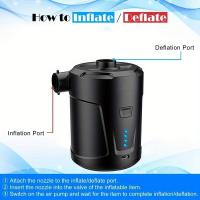 Bomba eléctrica portátil ss de doble uso para piscina, colchón de aire y más - Batería recargable de 5200 mAh, negra - details 5