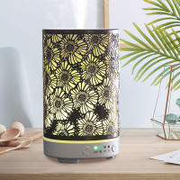 Humidificador de Aire Ultrasonido 100ML con Patrón de Hoja Grande y Pintura Marrón para Aromaterapia y Difusor de Aceites Esenciales Lámpara LED Color Frío - details 14