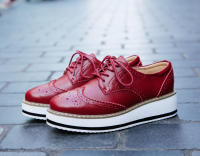 Zapatos de cuero genuino de alta calidad para mujer, zapatos Derby planos Brogue informales, zapatos Oxford formales Retro Brock para mujer - details 21