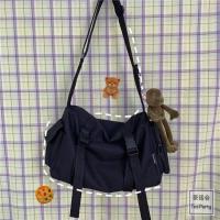 De lona a bolso cruzado de moda para mujer, bolso de hombro de color sólido, gran capacidad, estilo informal, adecuado para hombres jóvenes. - details 19
