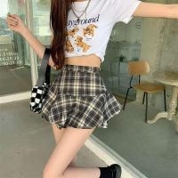 Minifalda escalonada Y2K de cintura alta con volantes y tartán, falda a cuadros, traje estético para mujer - details 4