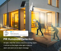 Cámara de seguridad exterior Wifi de 4MP Solar Outdoor 180 ° Rotación de la sartén Tarjeta SlM 4G Cámaras de protección segura PlR Detección humana Batería de baja potencia y larga duración Batería de 9000 mAh Cámara Ubox APP - details 4