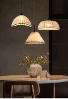 LEFANGXING Lámpara de Dinería de Tela Retro Estilo Wabi-sabi para Dormitorio, Tienda de Ropa, Sala de Estar Luz de Alumbramiento de Lino y Algodón Zen Crema - details 0