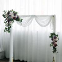 Conjunto de 2 piezas de flores artificiales, guirnalda triangular de esquina Retro, arco de boda, decoración de fondo, corredor de pared, arreglos de hilera de flores personalizados - details 0