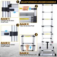Escalera Telescópica de Aluminio Extensible, Antideslizante, Multiusos Carga de 150kg - details 67