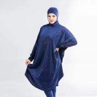 Burkini musulmán para mujer, traje de baño modesto de manga larga, talla grande, hiyab con camisa de murciélago - details 14