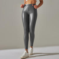 Nessaj-pantalones de piel sintética de terciopelo fino para mujer, leggings de cuero PU ajustados, sexy, con bolsillo, Otoño e Invierno - details 16