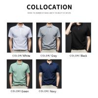 Polo de manga corta para hombre, camiseta transpirable y cómoda con cuello vuelto, color sólido, a la moda, novedad de verano - details 7