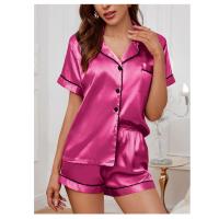 Conjunto De Pijamas De Seda Y Satén Para Mujer Verano Con Cuello Redondo Y Shorts 2 Piezas Dormitorio Elegante Pijama De Noche - details 17