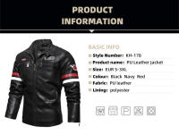 Chaqueta cuero moto hombre resistente viento bordado trail rally Equipo Protector - details 3