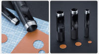 Perforadora de agujeros hueca redonda de acero y cuero, herramienta de corte para correa, correa de reloj de cintura, perforadora de plástico y madera, 1-25mm - details 1