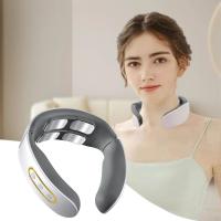 Masajeador De Espalda Cervical EMS Eléctrico Con 6 Modelos Y 9 Velocidades Relajación Automática De 4 Máquinas Para El Cuello Material ABS+Acero Inoxidable Rojo Y Blanco - details 0