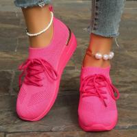 Zapatillas de deporte informales para mujer, zapatos de malla transpirables con cordones, Tenis de plataforma para caminar y correr, moda de verano - details 8