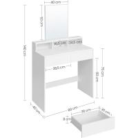 Grande, Gabinete con 2 Cajones y 3 Compartimentos, Estilo Moderno, Blanco RDT113W01 - details 1
