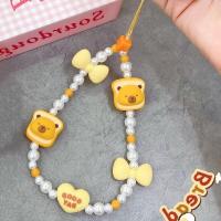 Cadena con cuentas de capibara, oso galleta, antipérdida, cordón, decoración, corazón para niña, correa para móvil, decoración para teléfono - details 2