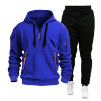 Conjunto de dos piezas con capucha y pantalones deportivos con cremallera para hombre, novedad, primavera e invierno - details 6