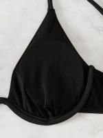Nuevo traje de baño sexy con espalda descubierta y soporte de acero dividido de Yiyong, bikini con cordones de color sólido para mujer - details 8