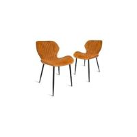 CangLong Juego de 2, Estilo Nórdico Vintage de Cuero Sintético con Patas de Metal, Sillas de Comedor para la Cocina, Sillones para el Salón, Color Marrón, Marrón, Juego de 2, 2 Unidades - details 8