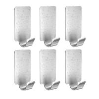 30 Uds ganchos adhesivos multiusos de acero inoxidable colgador de pared organizador toallero plata autoadhesivo ganchos pequeños Baño - details 3