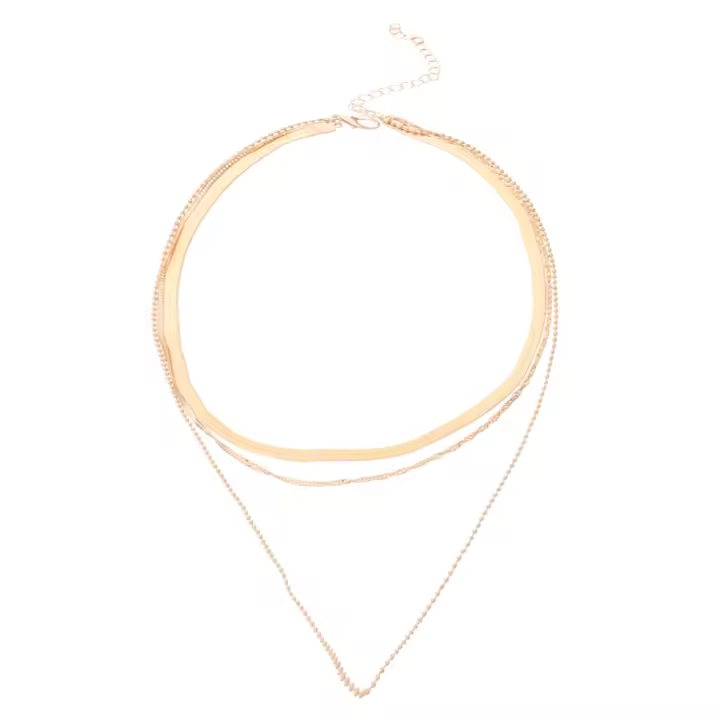 Nuevo collar multicapa con cuentas redondas de hueso de serpiente para mujer, collar de aleación personalizado Simple a la moda - 1