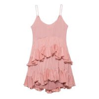 OUWU- Novedad de verano, ropa de mujer, vestido corto con decoración en capas en estilo de moda francesa de Europa y América - details 1
