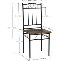 Mesa Comedor y 4 Sillas, Mesa y Sillas de Comedor de Nogal Veteada con Estructura de Metal, para Comedor, Cocina y salón - details 1