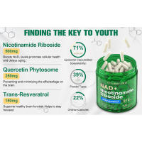 120 cápsulas, ribosido liposómico, resveratrol, quercetina, nicotinamida ribosido resveratrol 910 mg mujeres y hombres, suplemento NAD - details 1