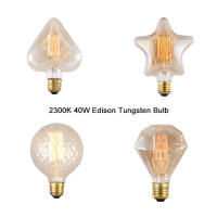 Bombillas incandescentes Vintage Edison G95, Bombilla de diamante, ardilla, corazón de cinco estrellas, espiral, filamento de 40W - details 0