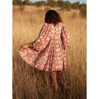 Vestido corto de vacaciones de playa de rayón informal suelto con lazo floral para mujer de moda de verano - details 52