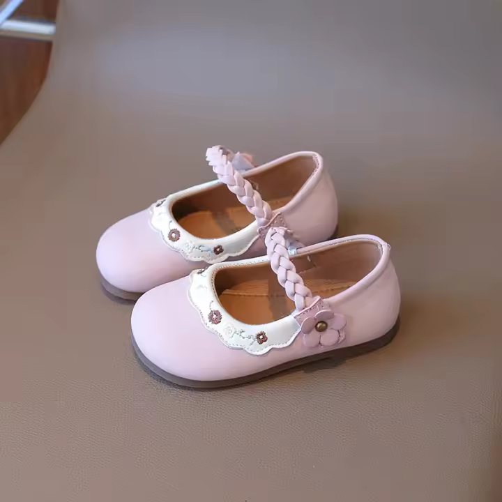 Zapatos de cuero para niña estilo coreano, suaves, antideslizantes, bordados, otoño, - 1